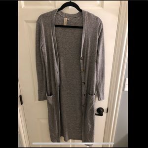 Allison Joy Grey Button Down Duster